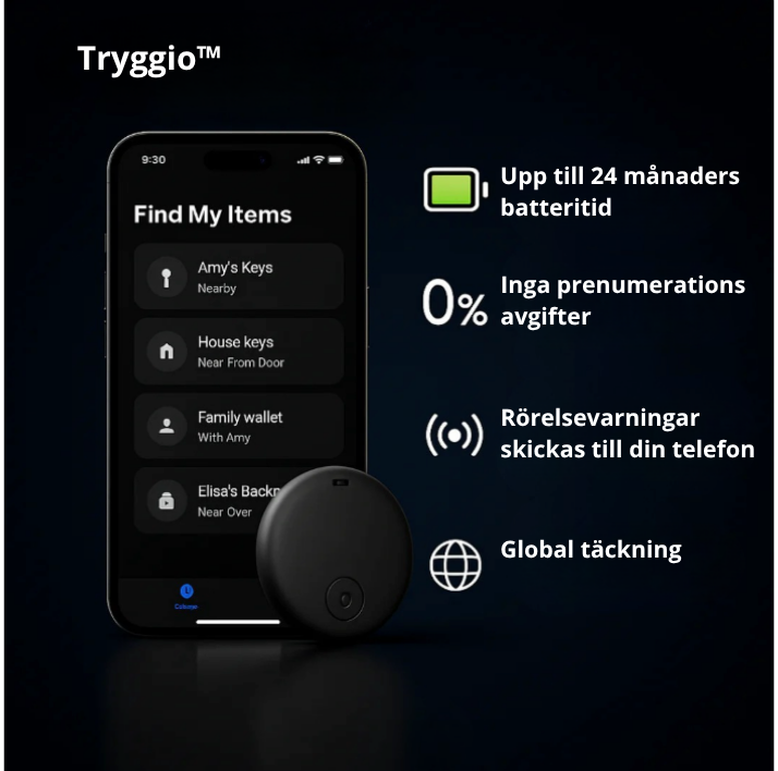 Tryggio™ - Globalspårning av dina värdesaker