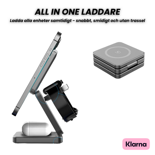 Samladd™ - Den mobila och trådlösa magnetiska fällbara laddaren för 3 enheter samtidigt